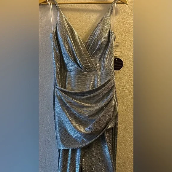silver flare dress Crystal Embellished Fit & Flare Dress